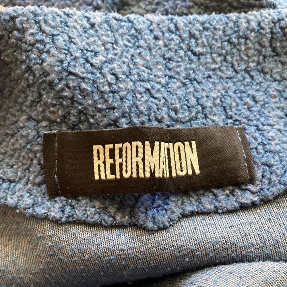 REFORMATION Boat Neck 3/4 Sleeve Blue Crop Top Pullover Relaxed Fit‎ Casual